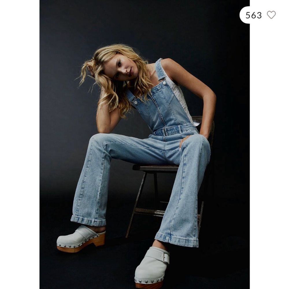 We The Free Blue Denim Overalls Slim Fit